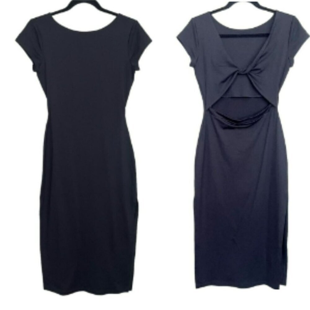 Susana Monaco Black Open Back Midi Dress Size Small NWT